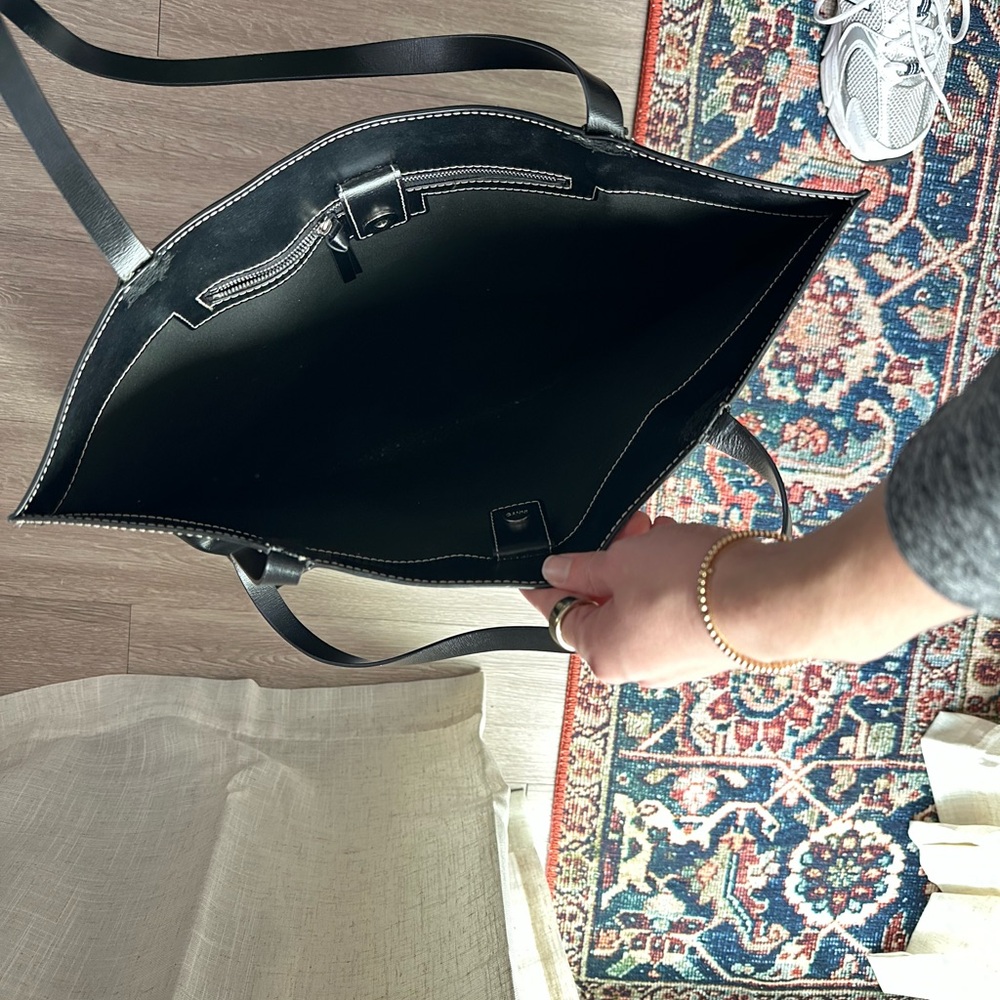 Ganni XL Patent Leather Black Tote Bag - Picture 8 of 9